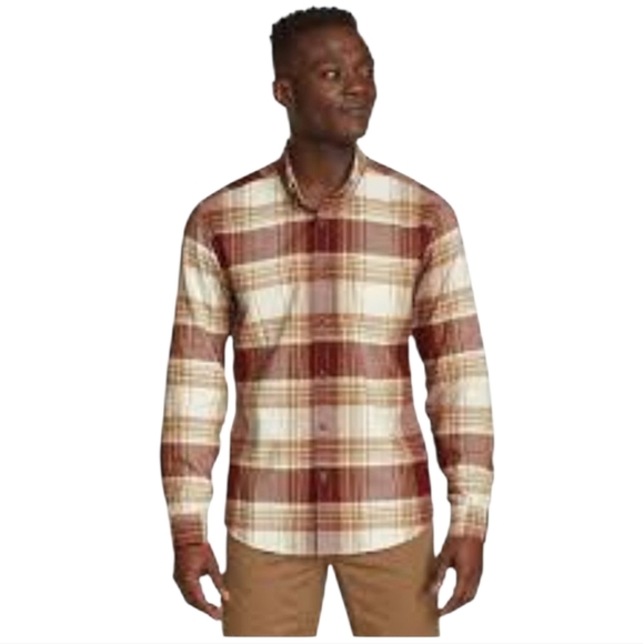 Eddie Bauer Mens Soft Cotton Plaid Field Button Down Shirt Size Large - Picture 9 of 9